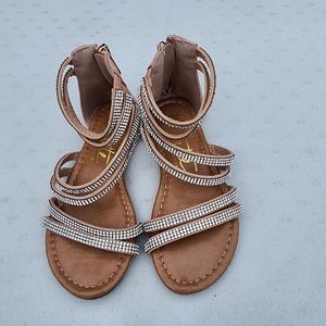 Nanette Lepore size 11 strappy rhinestone sandals used good condition